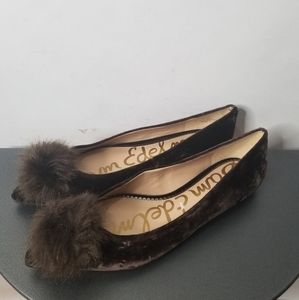 Sam Edelman Raddie Velvet Pom Flats size 11
